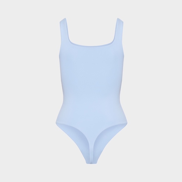 Aritzia Babaton Contour Square Neck Double Lined Bodysuit in Baby Blue size XS - Picture 6 of 13